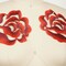 2 Pieces Wine Red Embroidery Rose Flower Patches 3D Iron On Applique for Jackets and Apparel